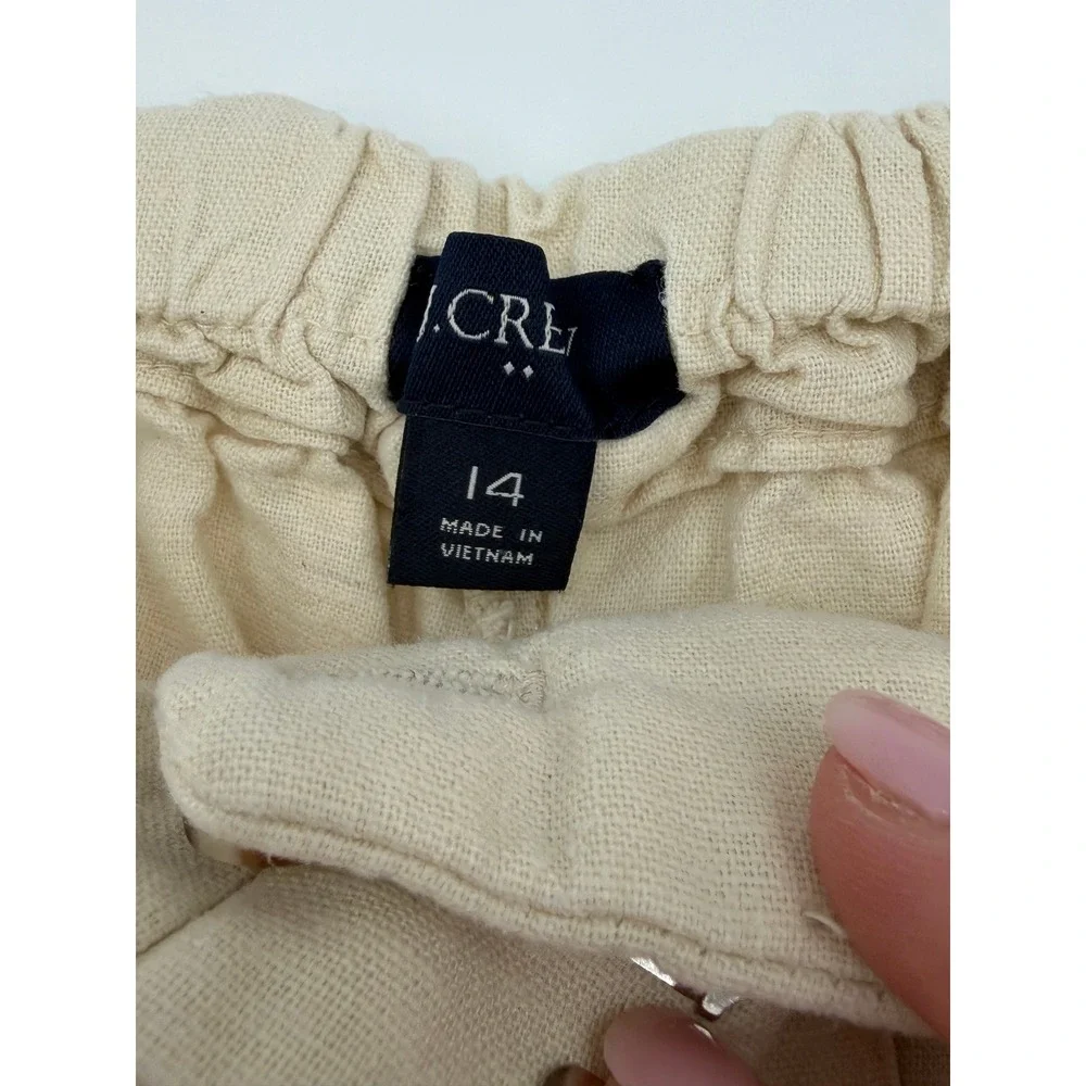 J Crew Womens Linen‎ Pleated Casual Shorts Cleangirl aesthetic Neutral